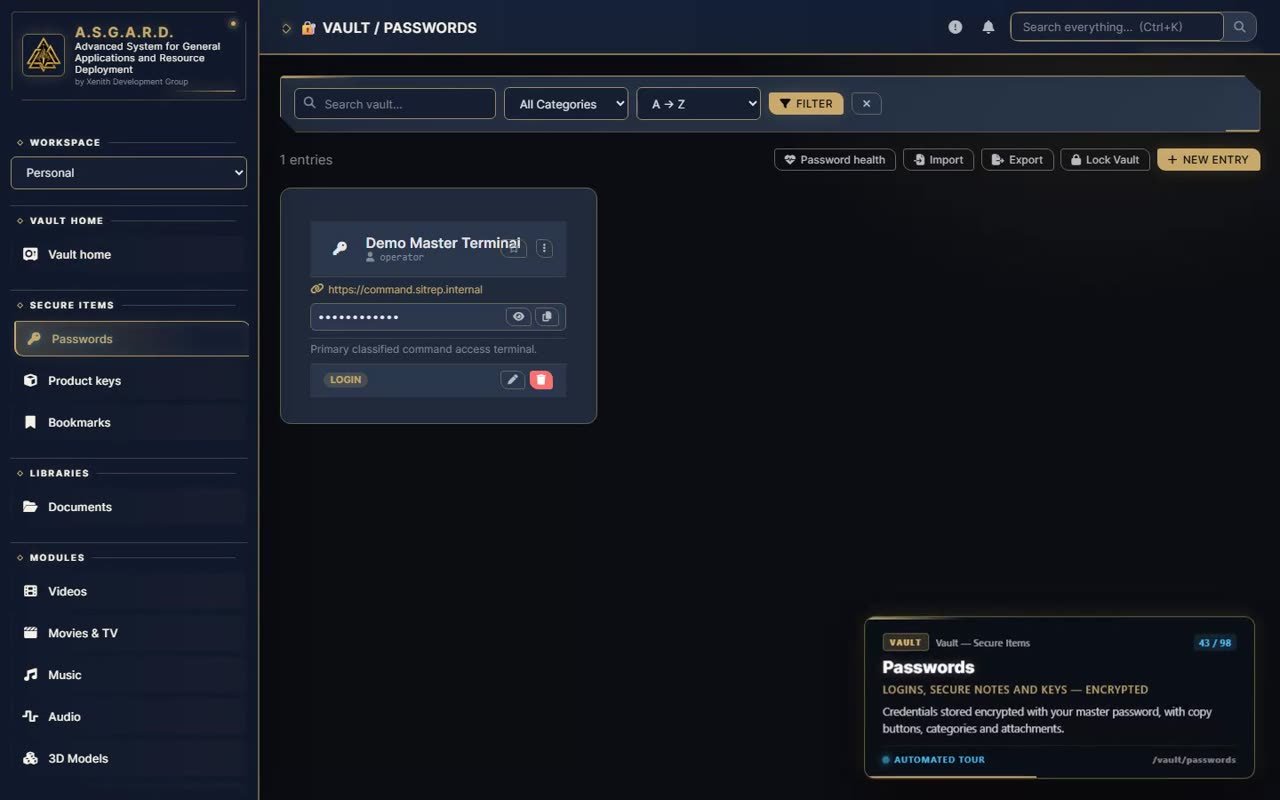 Vault passwords